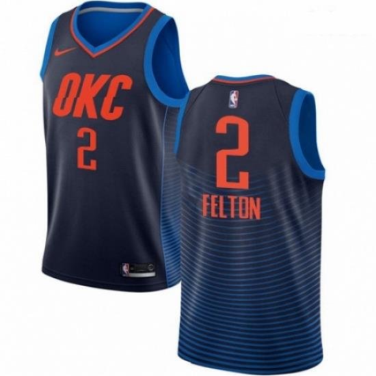 Mens Nike Oklahoma City Thunder 2 Raymond Felton Authentic Navy Blue NBA Jersey Statement Edition