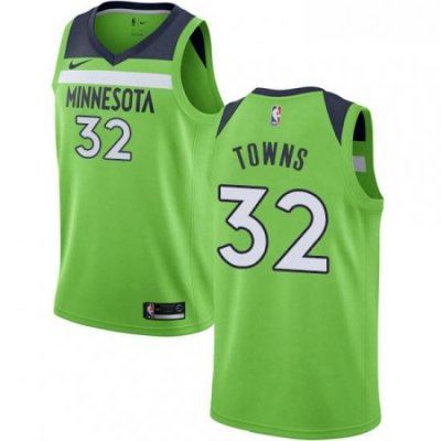 Womens Nike Minnesota Timberwolves 32 Karl Anthony Towns Swingman Green NBA Jersey Statement Edition