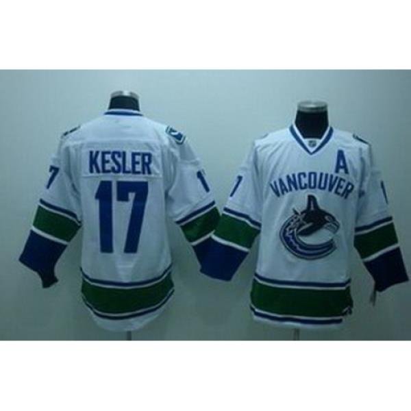 KIDS Vancouver Canucks 17 Kesler white Jersey A patch