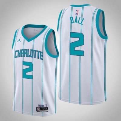 Men hornets lamelo ball white 2020 nba draft first round pick jersey