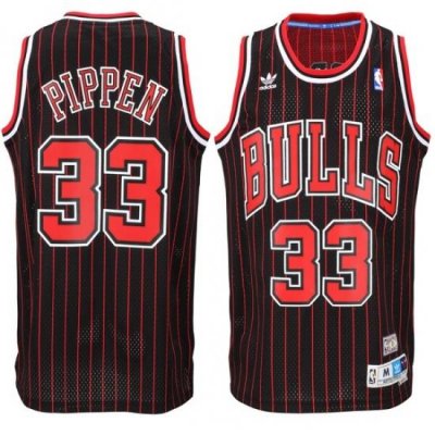 Men Chicago Bulls Scottie Pippen 33 adidas Black Hardwood Classics Throwback jersey