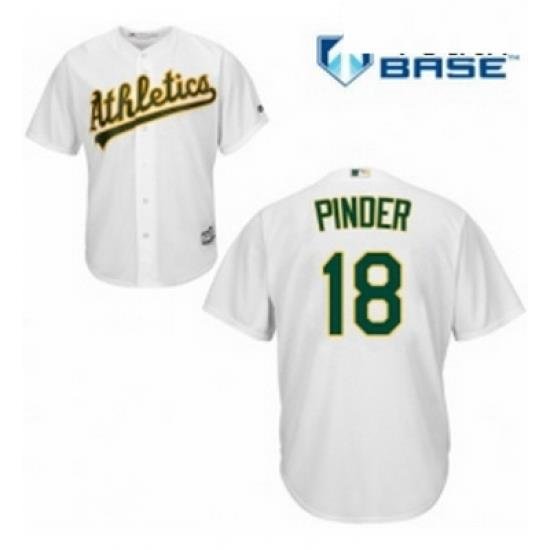 Youth Majestic Oakland Athletics 18 Chad Pinder Replica White Home Cool Base MLB Jersey