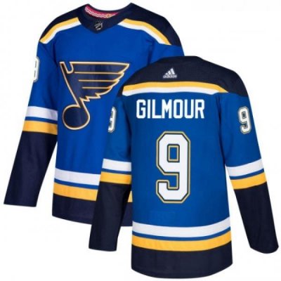 Youth Adidas St Louis Blues 9 Doug Gilmour Premier Royal Blue Home NHL Jersey