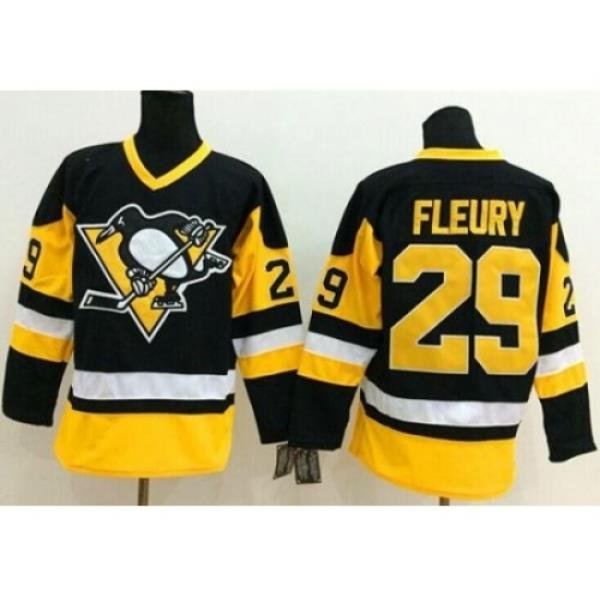 Pittsburgh Penguins #29 Andre Fleury Black Alternate Stitched NHL Jersey