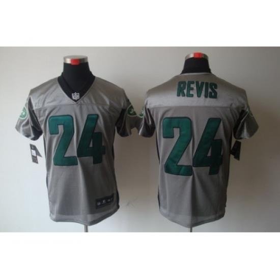 Nike New York Jets 24 Darrelle Revis Grey Elite Shadow NFL Jersey