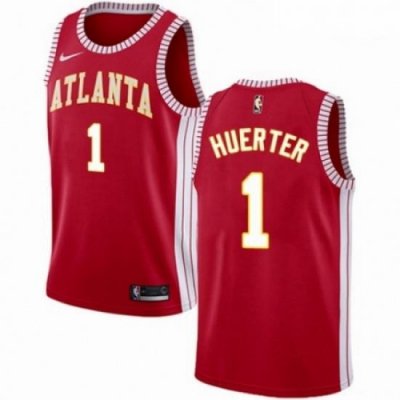 Mens Nike Atlanta Hawks 1 Kevin Huerter Swingman Red NBA Jersey Statement Edition