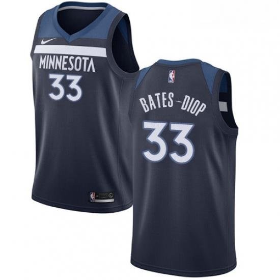 Mens Nike Minnesota Timberwolves 33 Keita Bates Diop Swingman Navy Blue NBA Jersey Icon Edition