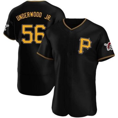 Men's Nike Pittsburgh Pirates #56 Duane UnderWood Jr. Black Stitched Baseball Jersey