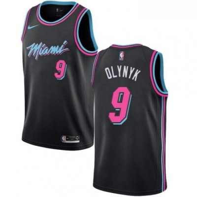 Womens Nike Miami Heat 9 Kelly Olynyk Swingman Black NBA Jersey City Edition