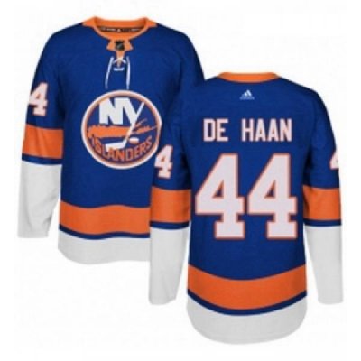 Youth Adidas New York Islanders 44 Calvin de Haan Premier Royal Blue Home NHL Jersey