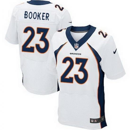 Nike Broncos #23 Devontae Booker White Mens Stitched NFL New Elite Jersey