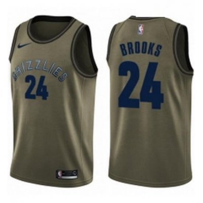 Youth Nike Memphis Grizzlies 24 Dillon Brooks Swingman Green Salute to Service NBA Jersey