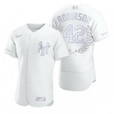 Yankees 42 Jackie Robinson White Nike Flexbase Fashion Jersey