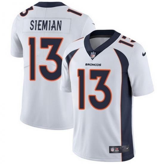 Nike Broncos #13 Trevor Siemian White Mens Stitched NFL Vapor Untouchable Limited Jersey