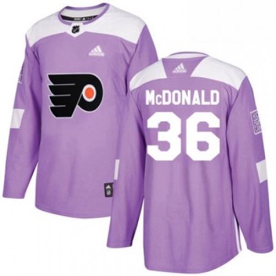 Youth Adidas Philadelphia Flyers 36 Colin McDonald Authentic Purple Fights Cancer Practice NHL Jersey