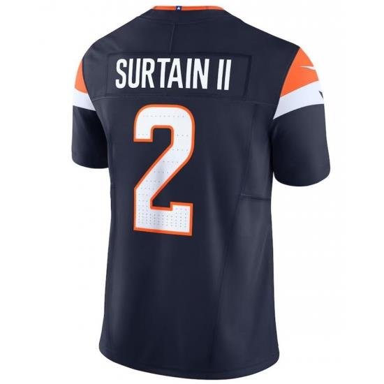 Men Denver Broncos 2 Pat Surtain II Navy 2024 F U S E Alternate Vapor Limited Stitched Football Jersey