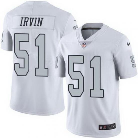 Nike Raiders #51 Bruce Irvin White Mens Stitched NFL Limited Rush Jersey