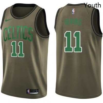 Youth Nike Boston Celtics 11 Kyrie Irving Swingman Green Salute to Service NBA Jersey