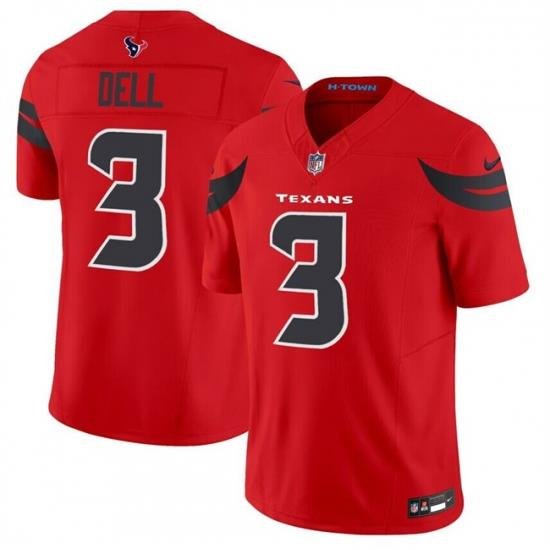 Youth Houston Texans 3 Tank Dell Red 2024 Alternate F U S E Vapor Stitched Football Jersey