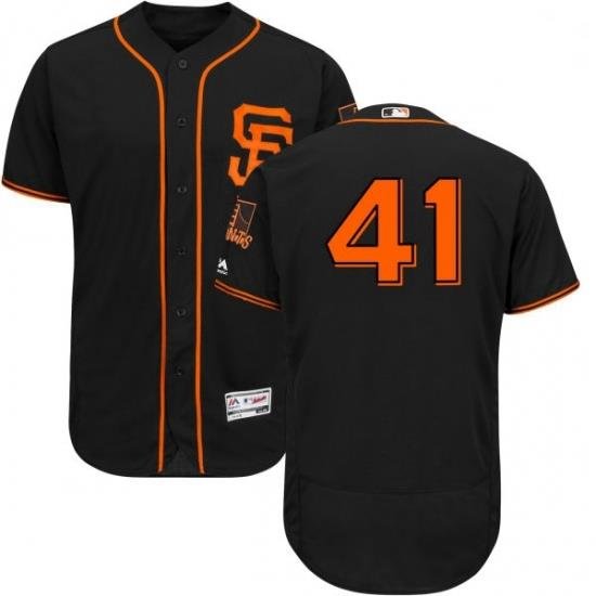 Mens Majestic San Francisco Giants 41 Mark Melancon Black Flexbase Authentic Collection MLB Jersey