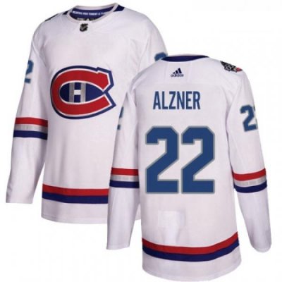 Youth Adidas Montreal Canadiens 22 Karl Alzner Authentic White 2017 100 Classic NHL Jersey