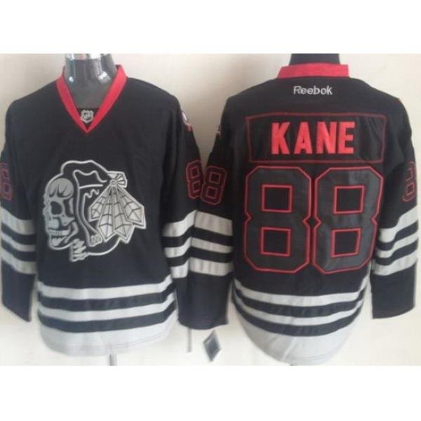 Chicago Blackhawks 88 Patrick Kane 2013 Black Ice NHL Jerseys Skull Logo Fashion