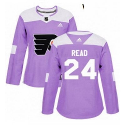 Womens Adidas Philadelphia Flyers 24 Matt Read Authentic Purple Fights Cancer Practice NHL Jersey