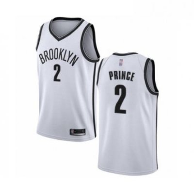 Youth Brooklyn Nets 2 Taurean Prince Swingman White Basketball Jersey Association Edition