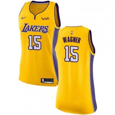 Womens Nike Los Angeles Lakers 15 Moritz Wagner Swingman Gold NBA Jersey Icon Edition