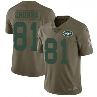 Mens Nike New York Jets 81 Quincy Enunwa Limited Olive 2017 Salute to Service NFL Jersey