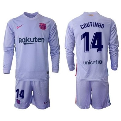 Men Barcelona Long Sleeve Soccer Jerseys 542