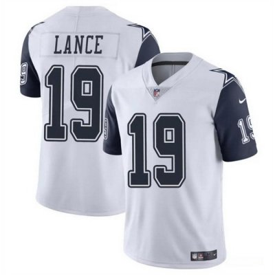 Men Dallas Cowboys 19 Trey Lance White Color Rush Limited Stitched Football Jersey