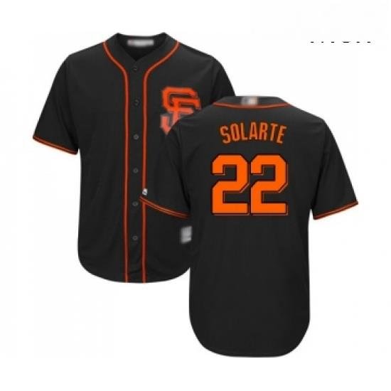 Mens San Francisco Giants 22 Yangervis Solarte Replica Black Alternate Cool Base Baseball Jersey