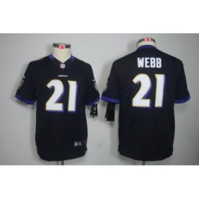 Youth Nike Baltimore Ravens #21 Lardarius Webb Black Color[Youth Limited Jerseys]