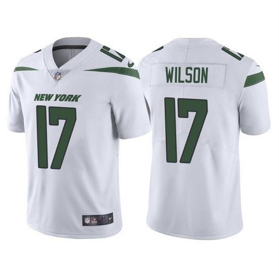 Men New York Jets 17 Garrett Wilson 2022 White Vapor Untouchable Limited Stitched jersey