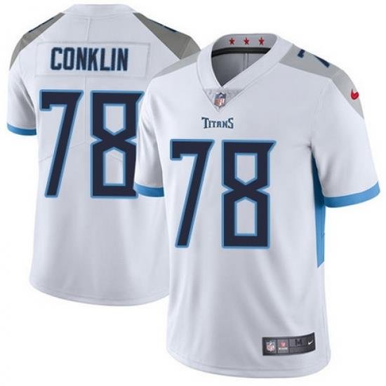 Nike Titans #78 Jack Conklin White Mens Stitched NFL Vapor Untouchable Limited Jersey