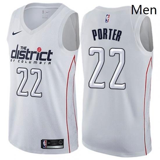 Mens Nike Washington Wizards 22 Otto Porter Swingman White NBA Jersey City Edition