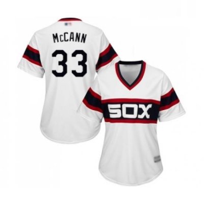 Womens Chicago White Sox 33 James McCann Replica White 2013 Alternate Home Cool Base Baseball Jersey