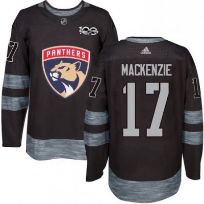 Mens Adidas Florida Panthers 17 Derek MacKenzie Authentic Black 1917 2017 100th Anniversary NHL Jersey