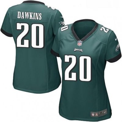 Womens Nike Philadelphia Eagles 20 Brian Dawkins Game Midnight Green Team Color NFL Jersey