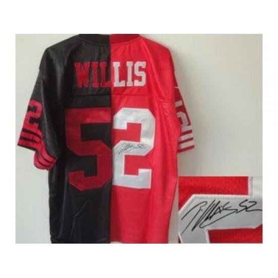 Nike San Francisco 49ers 52 Patrick Willis Black Red Elite Split Signed NFL Jersey