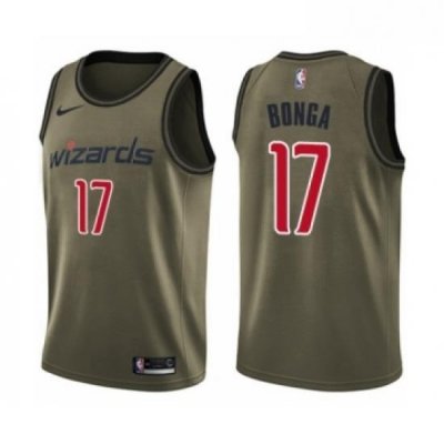 Youth Washington Wizards 17 Isaac Bonga Swingman Green Salute to Service Basketball Jersey