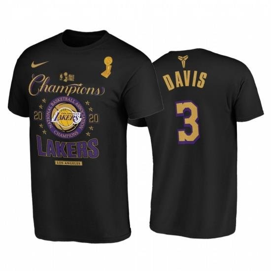 Los Angeles Lakers Anthony Davis 2020 NBA Finals Champions T-Shirt Black Locker Room