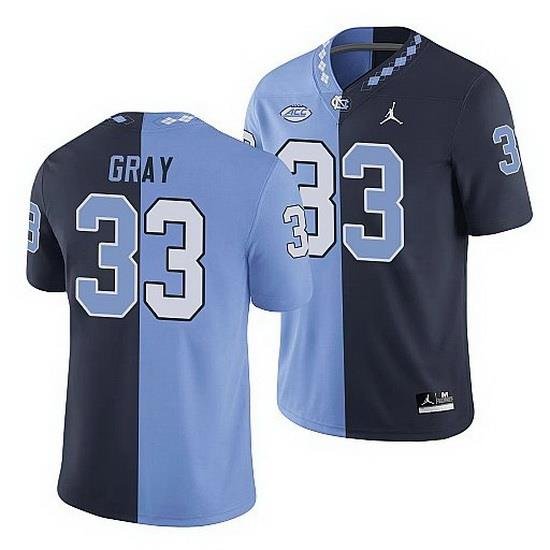 North Carolina Tar Heels Cedric Gray College Football Navy Blue Split Edition Game Jersey