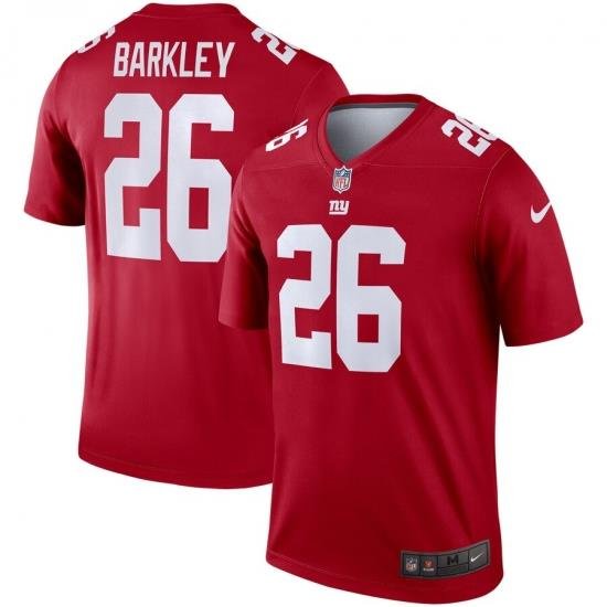 Nike Giants 26 Saquon Barkley Red Inverted Legend Jersey