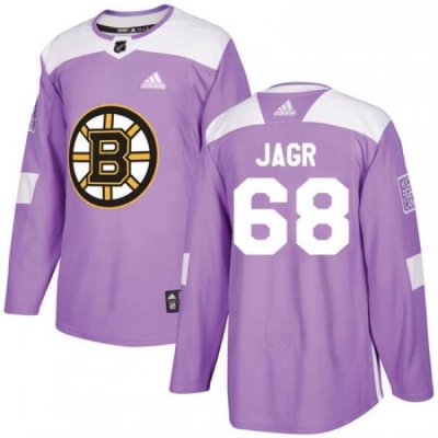 Youth Adidas Boston Bruins 68 Jaromir Jagr Authentic Purple Fights Cancer Practice NHL Jersey