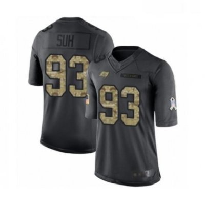 Mens Tampa Bay Buccaneers 93 Ndamukong Suh Limited Black 2016 Salute to Service Football Jersey