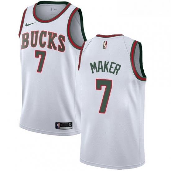 Youth Nike Milwaukee Bucks 7 Thon Maker Swingman White Fashion Hardwood Classics NBA Jersey