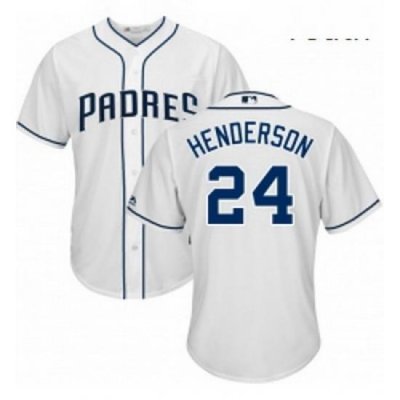 Youth Majestic San Diego Padres 24 Rickey Henderson Replica White Home Cool Base MLB Jersey