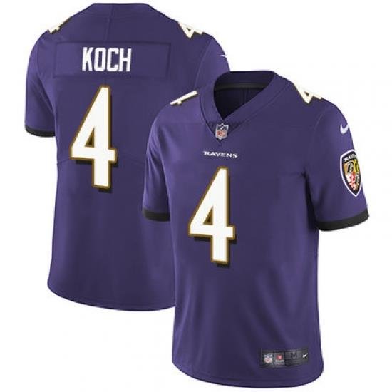 Nike Ravens #4 Sam Koch Purple Team Color Mens Stitched NFL Vapor Untouchable Limited Jersey